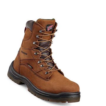 Red Wing King Toe® 8-inch Waterproof Soft Toe Men's Work Boots Brown | ZA 64QMA